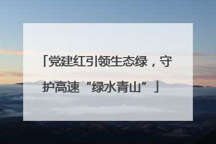 党建红引领生态绿，守护高速“绿水青山”