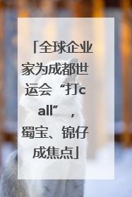 全球企业家为成都世运会“打call”，蜀宝、锦仔成焦点