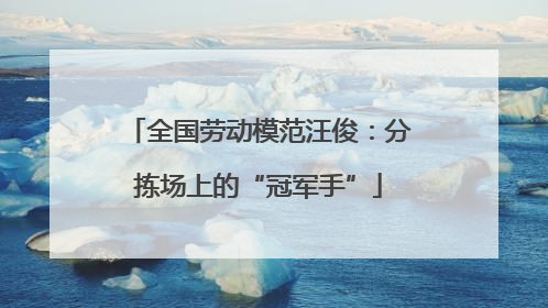 全国劳动模范汪俊：分拣场上的“冠军手”