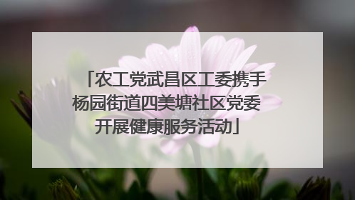农工党武昌区工委携手杨园街道四美塘社区党委开展健康服务活动