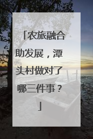农旅融合助发展，潭头村做对了哪三件事？