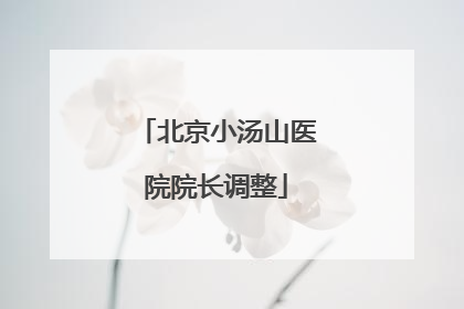 北京小汤山医院院长调整
