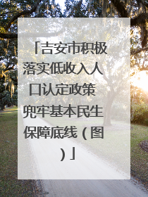 吉安市积极落实低收入人口认定政策 兜牢基本民生保障底线（图）