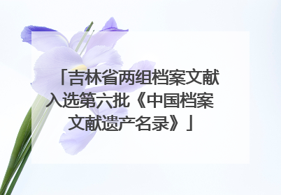 吉林省两组档案文献入选第六批《中国档案文献遗产名录》