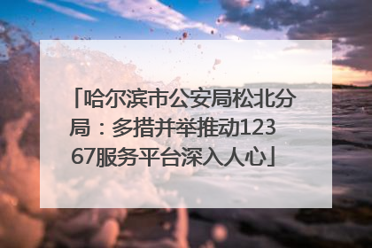 哈尔滨市公安局松北分局：多措并举推动12367服务平台深入人心