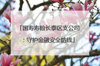 国寿寿险长泰区支公司：守护金融安全防线