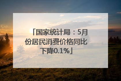 国家统计局：5月份居民消费价格同比下降0.1%
