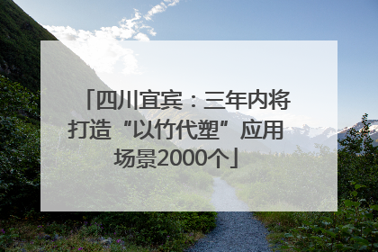 四川宜宾：三年内将打造“以竹代塑”应用场景2000个