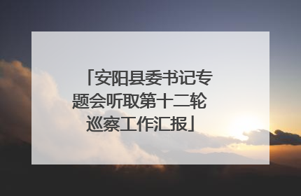 安阳县委书记专题会听取第十二轮巡察工作汇报