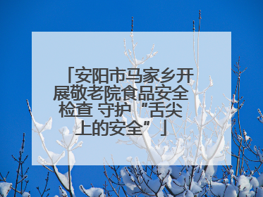 安阳市马家乡开展敬老院食品安全检查 守护“舌尖上的安全”