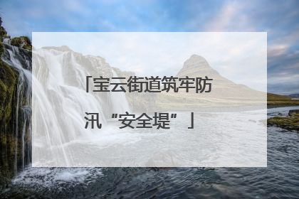 宝云街道筑牢防汛“安全堤”