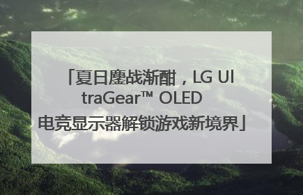 夏日鏖战渐酣，LG UltraGear™ OLED电竞显示器解锁游戏新境界