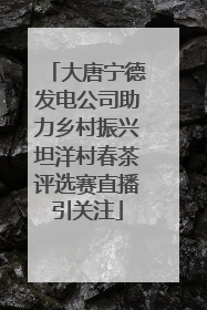 大唐宁德发电公司助力乡村振兴坦洋村春茶评选赛直播引关注