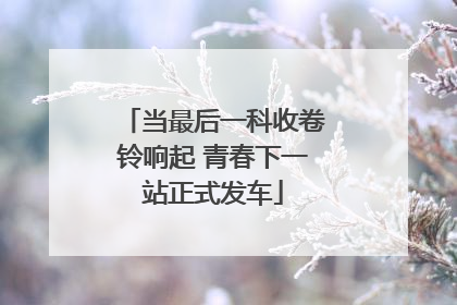 当最后一科收卷铃响起 青春下一站正式发车