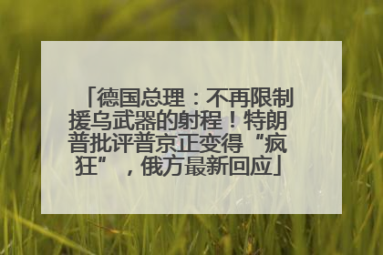 德国总理：不再限制援乌武器的射程！特朗普批评普京正变得“疯狂”，俄方最新回应