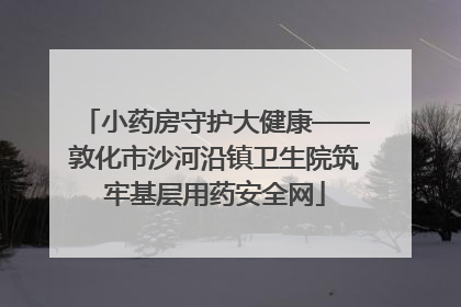 小药房守护大健康——敦化市沙河沿镇卫生院筑牢基层用药安全网