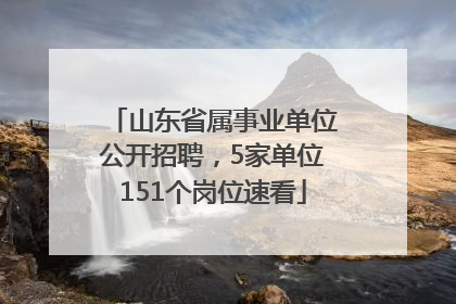 山东省属事业单位公开招聘，5家单位151个岗位速看