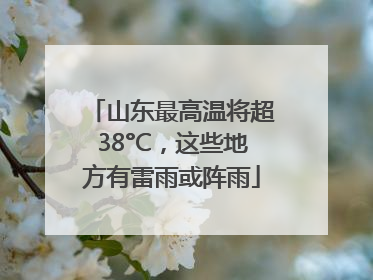 山东最高温将超38°C，这些地方有雷雨或阵雨