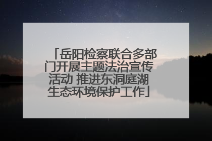 岳阳检察联合多部门开展主题法治宣传活动 推进东洞庭湖生态环境保护工作