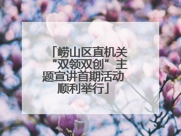 崂山区直机关“双领双创”主题宣讲首期活动顺利举行