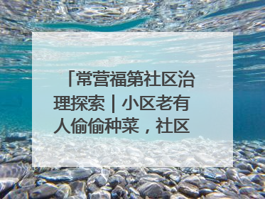 常营福第社区治理探索｜小区老有人偷偷种菜，社区一招巧妙化解