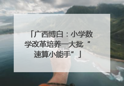 广西博白：小学数学改革培养一大批“速算小能手”