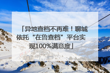 异地查档不再难！聊城依托“在鲁查档”平台实现100%满意度