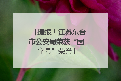 捷报！江苏东台市公安局荣获“国字号”荣誉