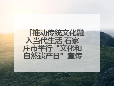 推动传统文化融入当代生活 石家庄市举行“文化和自然遗产日”宣传展示活动