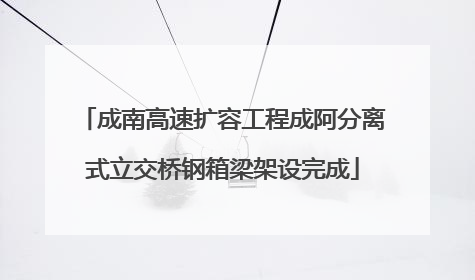 成南高速扩容工程成阿分离式立交桥钢箱梁架设完成