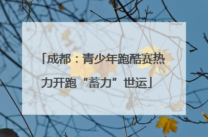成都：青少年跑酷赛热力开跑“蓄力”世运