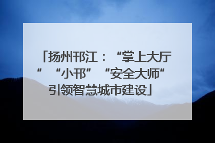 扬州邗江：“掌上大厅”“小邗”“安全大师”引领智慧城市建设