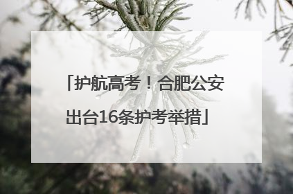 护航高考！合肥公安出台16条护考举措