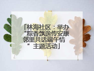 林海社区：举办“粽香飘逸传安康 邻里共话端午情”主题活动