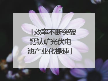 效率不断突破 钙钛矿光伏电池产业化提速