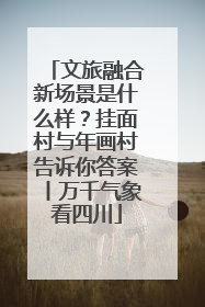 文旅融合新场景是什么样？挂面村与年画村告诉你答案丨万千气象看四川