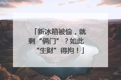 新冰箱被偷，就剩“俩门”？如此“生财”得拘！