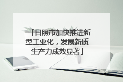 日照市加快推进新型工业化，发展新质生产力成效显著