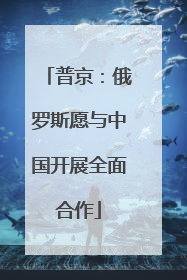 普京：俄罗斯愿与中国开展全面合作