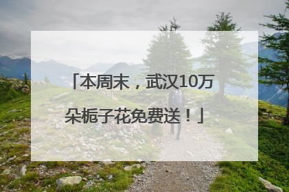 本周末，武汉10万朵栀子花免费送！