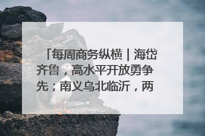 每周商务纵横｜海岱齐鲁，高水平开放勇争先；南义乌北临沂，两扇窗里观外贸