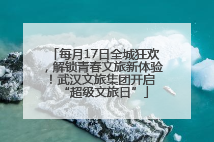 每月17日全城狂欢，解锁青春文旅新体验！武汉文旅集团开启 “超级文旅日”