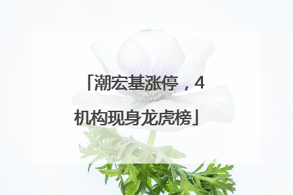 潮宏基涨停，4机构现身龙虎榜