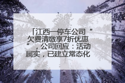 江西一停车公司“欠费清缴享7折优惠”，公司回应：活动属实，已建立常态化诉讼追缴机制