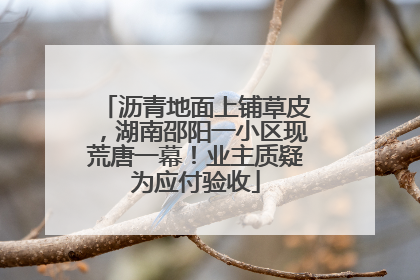 沥青地面上铺草皮，湖南邵阳一小区现荒唐一幕！业主质疑为应付验收