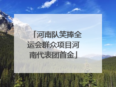 河南队笑捧全运会群众项目河南代表团首金