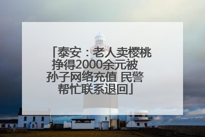 泰安：老人卖樱桃挣得2000余元被孙子网络充值 民警帮忙联系退回