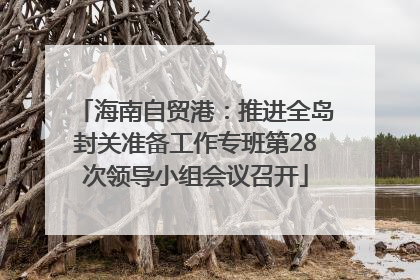 海南自贸港：推进全岛封关准备工作专班第28次领导小组会议召开
