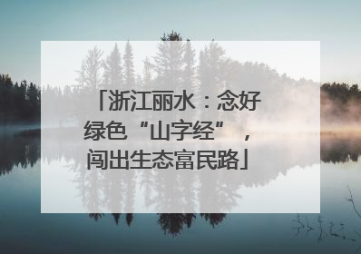 浙江丽水：念好绿色“山字经”，闯出生态富民路