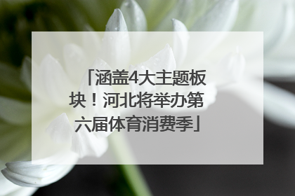 涵盖4大主题板块！河北将举办第六届体育消费季